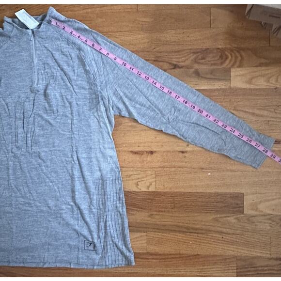 Gymshark Sweater Men’s M Seamless Gray Breathable Athletic Quarter Zip Sweater - Picture 10 of 11